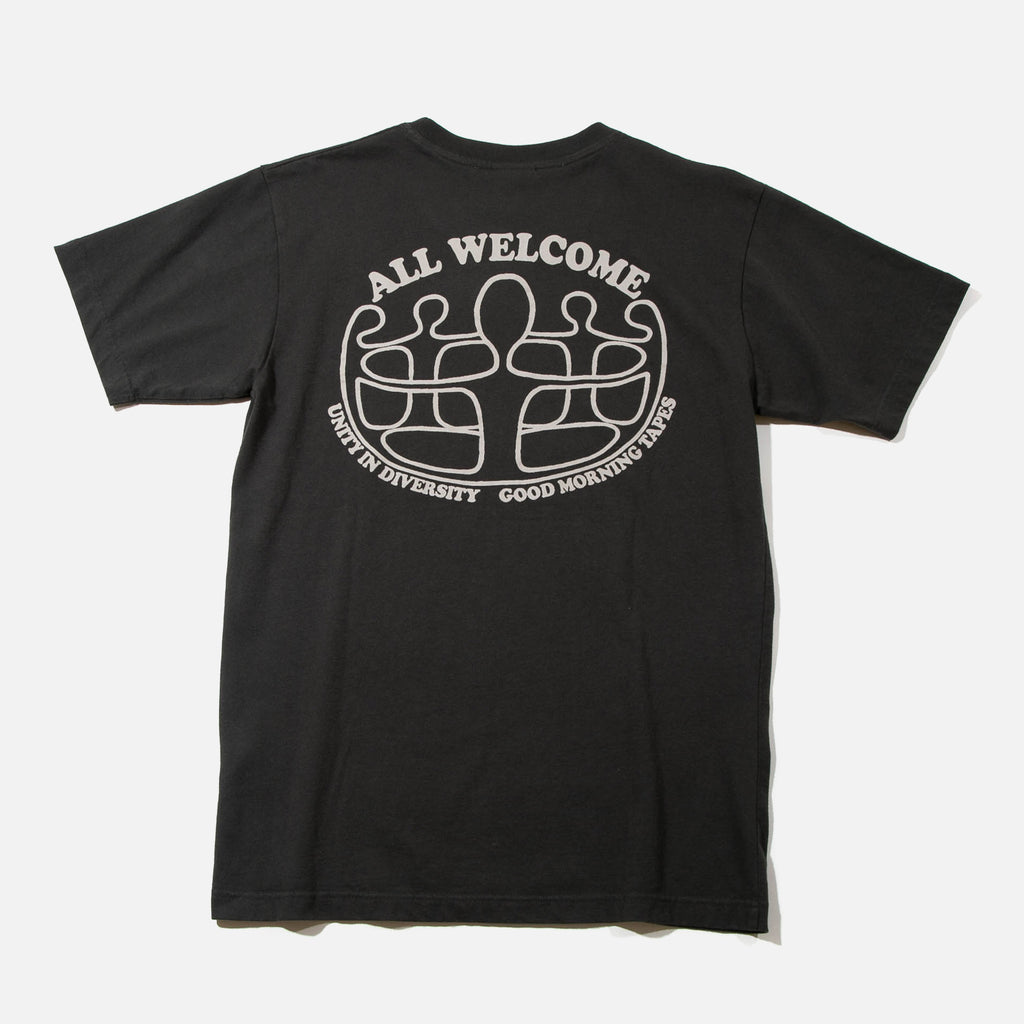 Unity in Diversity T-shirt in Charcoal Black from Good Morning Tapes blues store www.bluesstore.co