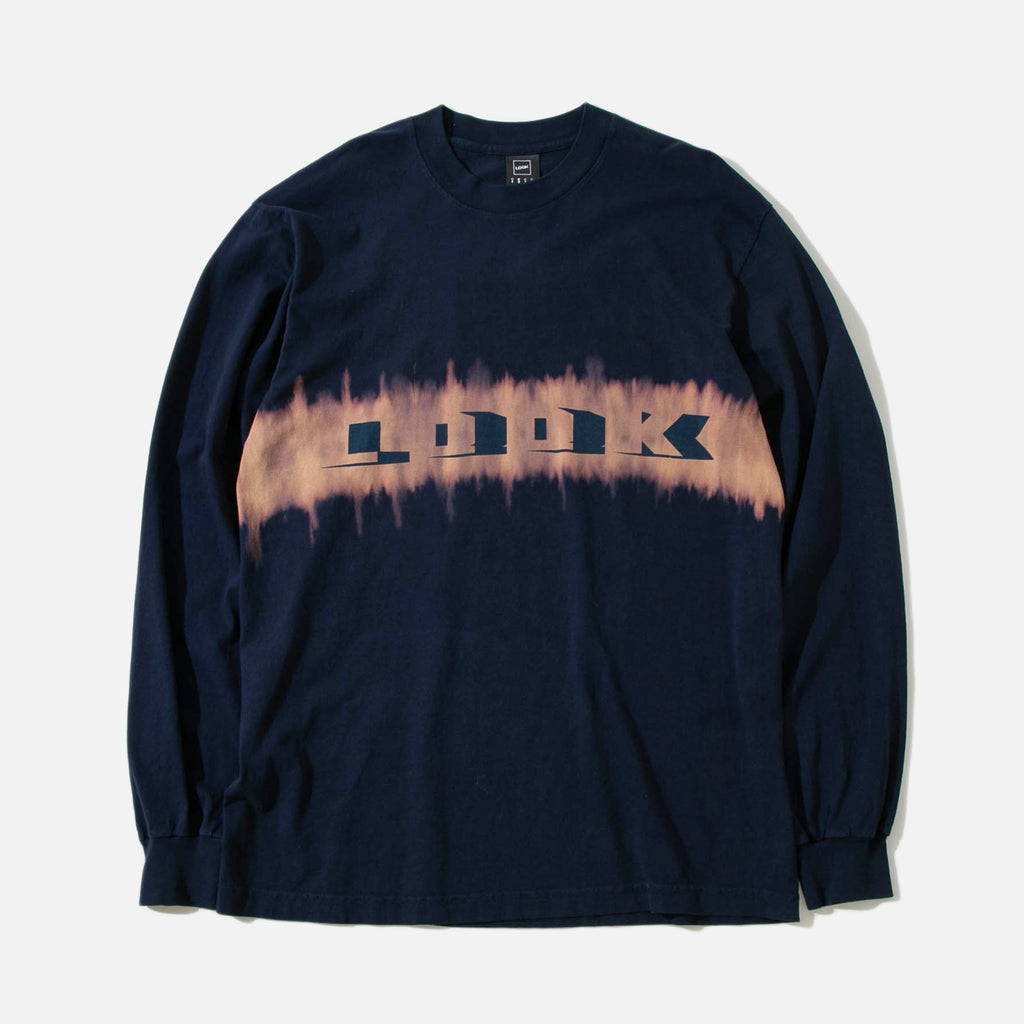 Shade logo fade longsleeve t-shirt in navy  from New York based LQQK Studio blues store www.bluesstore.co