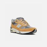991 Made in England New Balance trainer in tan / grey blues store www.bluesstore.co