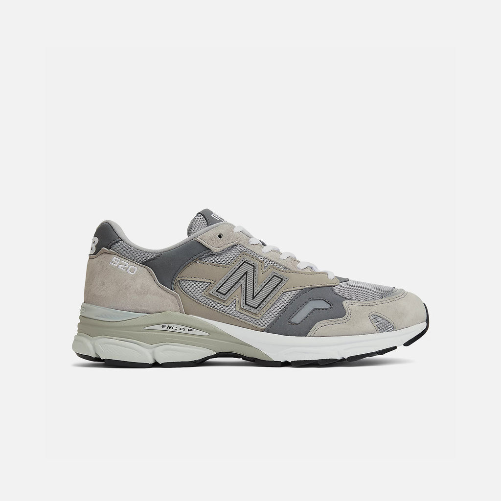 920 Made in England New Balance trainer in grey with dark grey and white blues store www.bluesstore.co