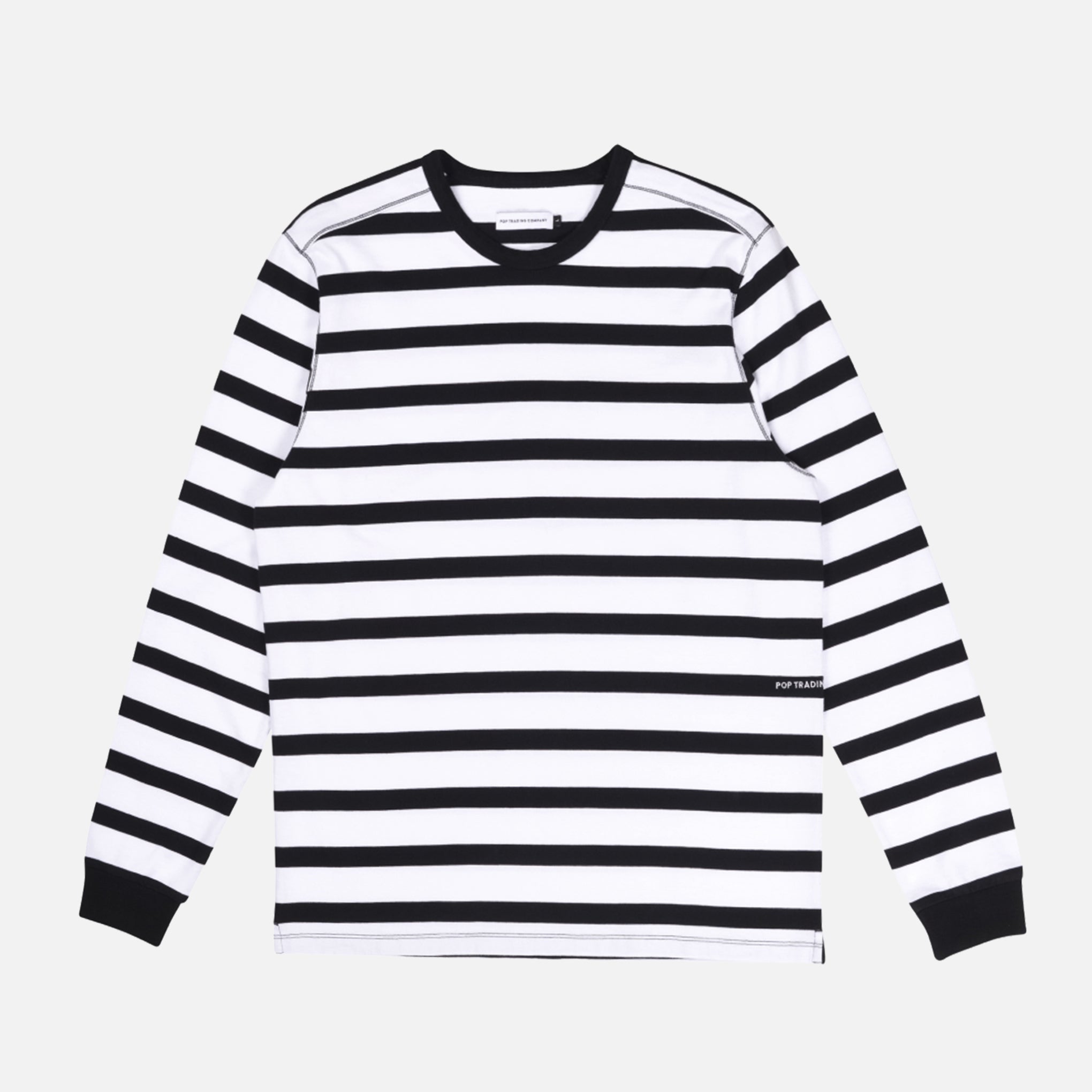 Black long sleeve hotsell shirt with white stripes