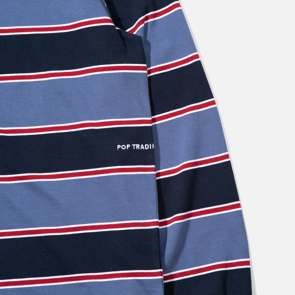 SS22 Striped Longsleeve T-shirt in Coastal Fjord from Pop Trading Company blues store www.bluesstore.co