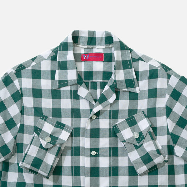 Cargo Shirt in green and white gingham by Sam Pomeroy blues store www.bluesstore.co