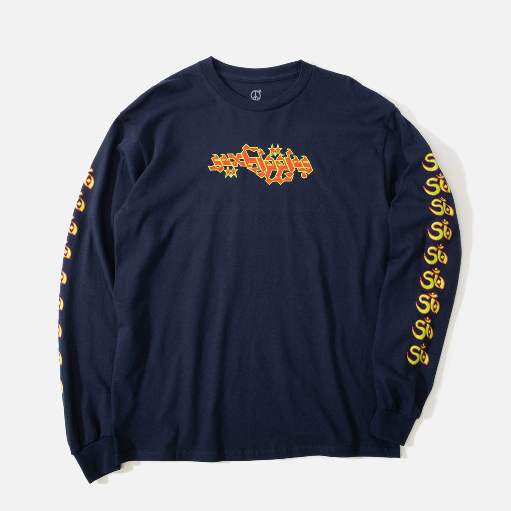 Saves You Long Sleeve T-shirt in Navy from Sex Hippies blues store www.bluesstore.co
