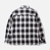 Shadow Plaid Flannel Shirt in White / Black from Sex Hippies blues store www.bluesstore.co
