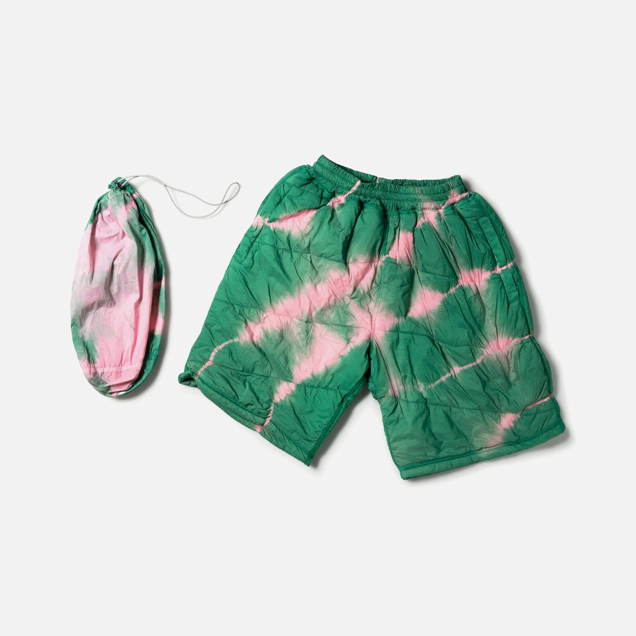 Tie-Dye Padded Liner Shorts Aqua Pink