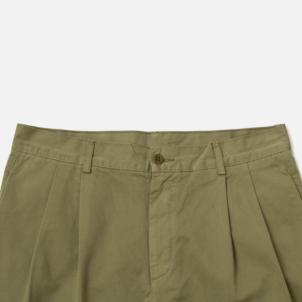 Double Pleat Chino in Olive from the Spring / Summer 2020 Stan Ray collection blues store www.bluesstore.co
