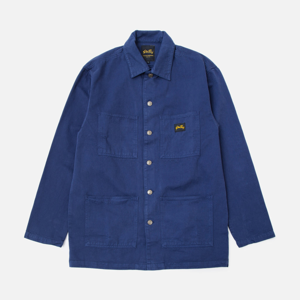 Classic Shop Jacket in Navy overdye from the Spring / Summer 2020 Stan Ray collection blues store www.bluesstore.co
