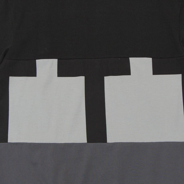 Cut & Sew T-Shirt in Black and Grey from The Trilogy Tapes Winter 2020 collection blues store www.bluesstore.co