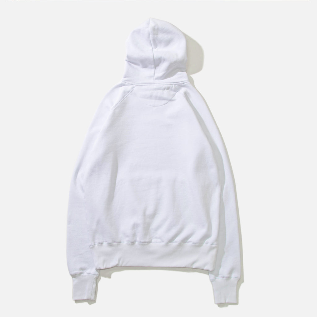 At Home Hoody in white by Leomi Sadler blues store www.bluesstore.co