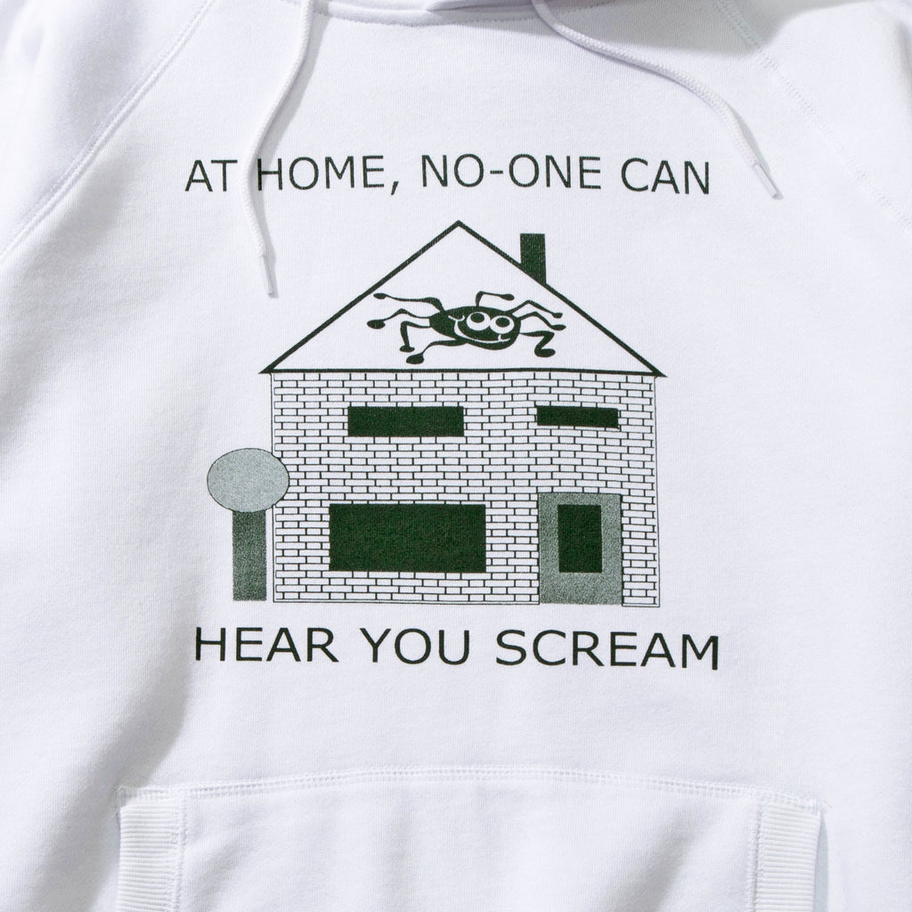 At Home Hoody in white by Leomi Sadler blues store www.bluesstore.co
