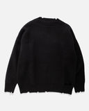 5G Damaged Boatneck Sweater - Black