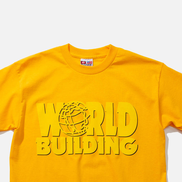 World Building V2.0 logo tee in gold blues store www.bluesstore.co