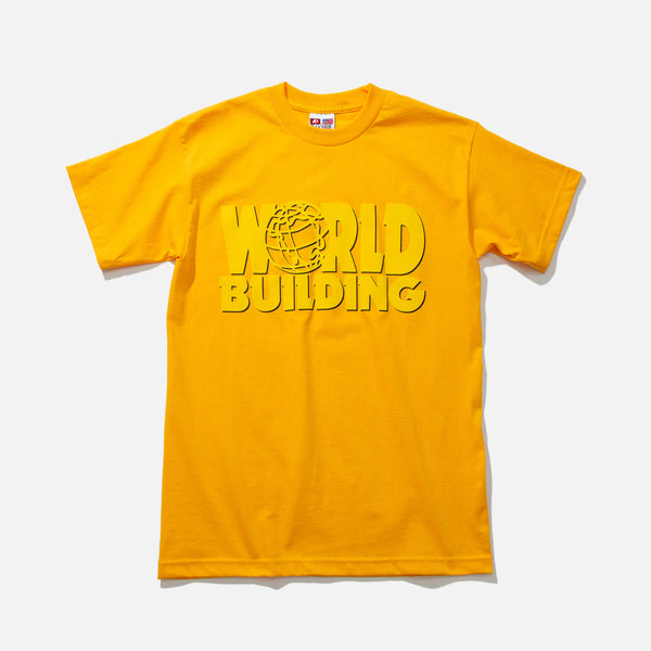 World Building V2.0 logo tee in gold blues store www.bluesstore.co